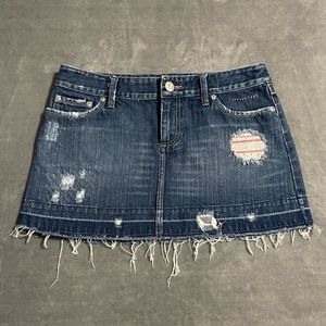 ❌SOLD L❌ American Eagle Rhinestone Distressed Mini Jean Skirt!